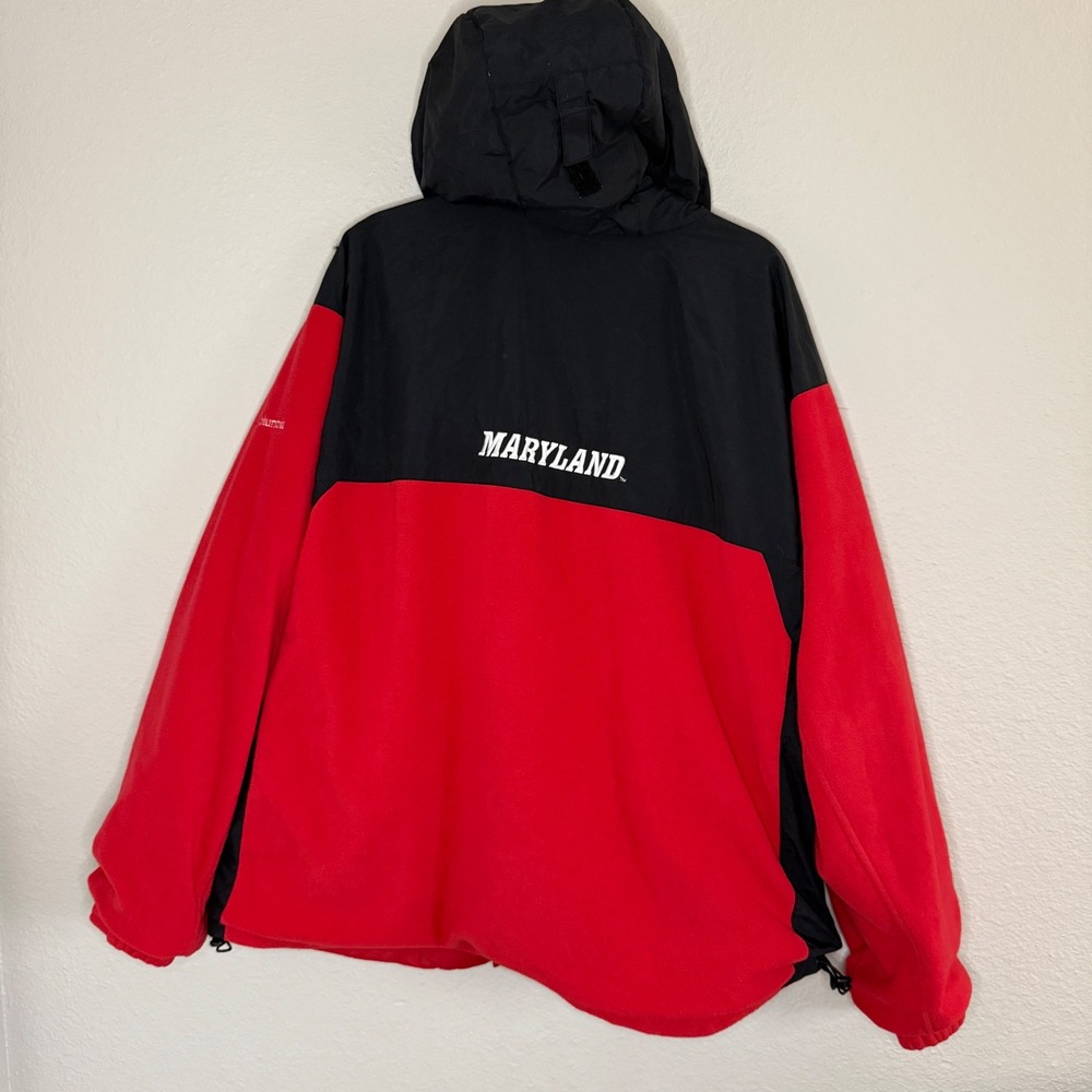 Columbia XL Reversible Red Maryland Terrapins Hooded Coat Outdoor Cozy Gorpcore - Picture 4 of 12